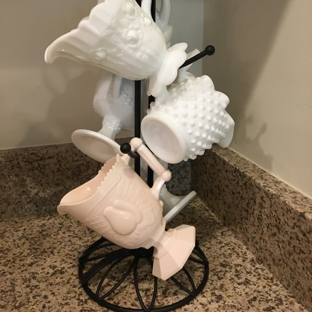 Vintage Jeannette  Pink Milk Glass Creamer